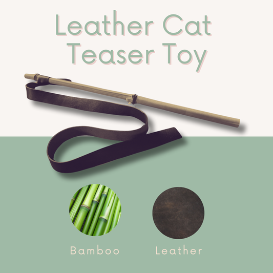 The Natural Leather Cat Teaser Toy - Brown