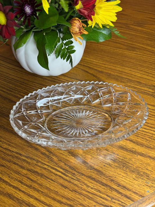 The Shallow Oval Glass Cat Dish