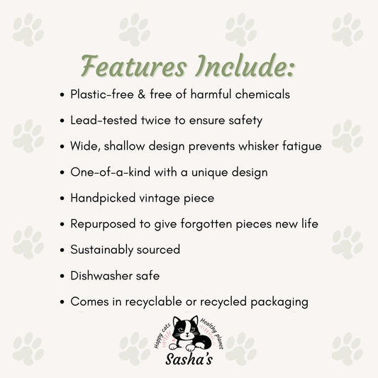 The Ribbed Cat Dish Glass