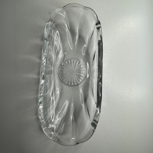 The Wide Oval Glass Cat Bowl