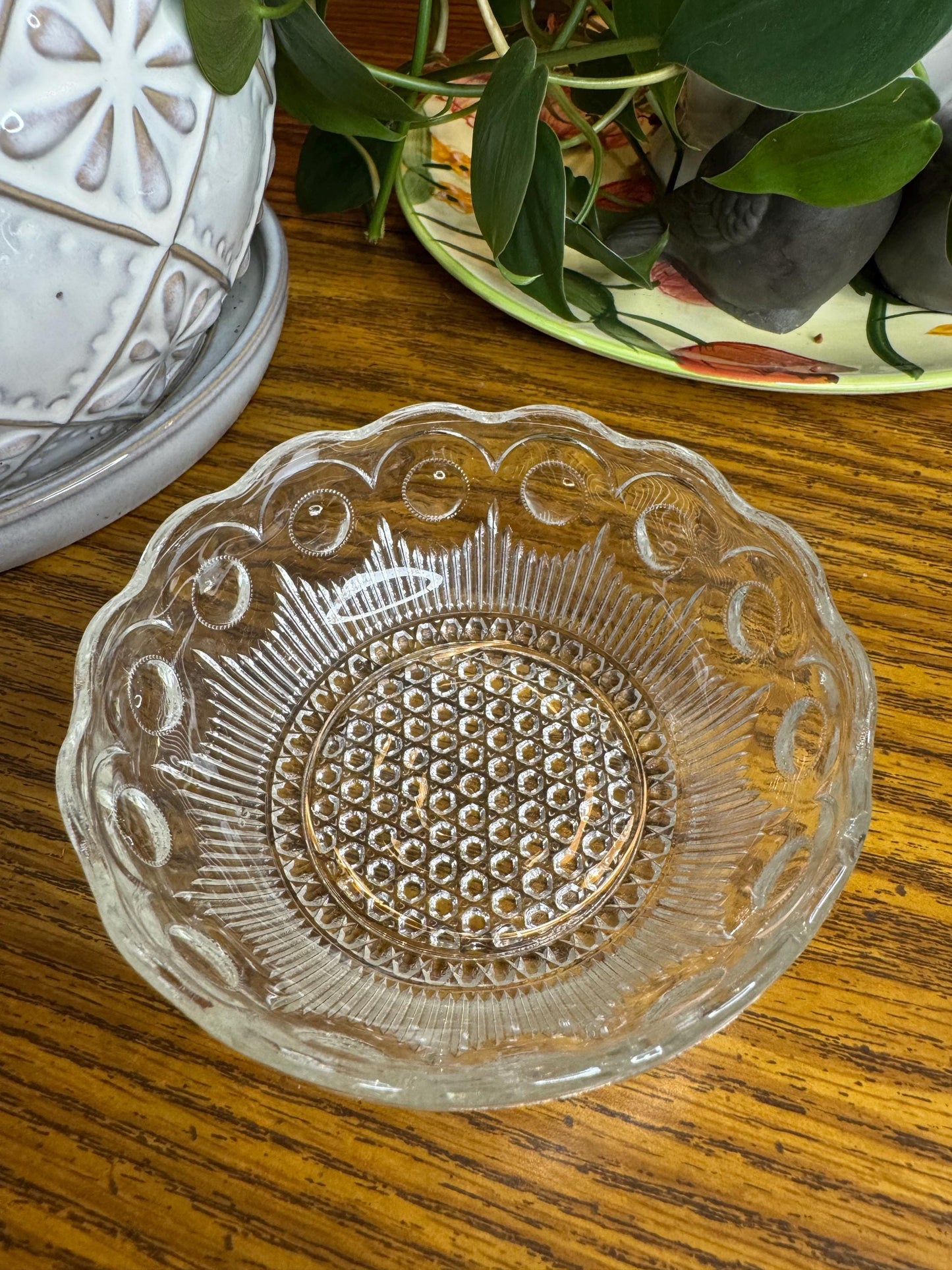 Elegant Vintage Glass Cat Bowl & Plate Set – Unique Floralesque Design for Cats Who Deserve the Best