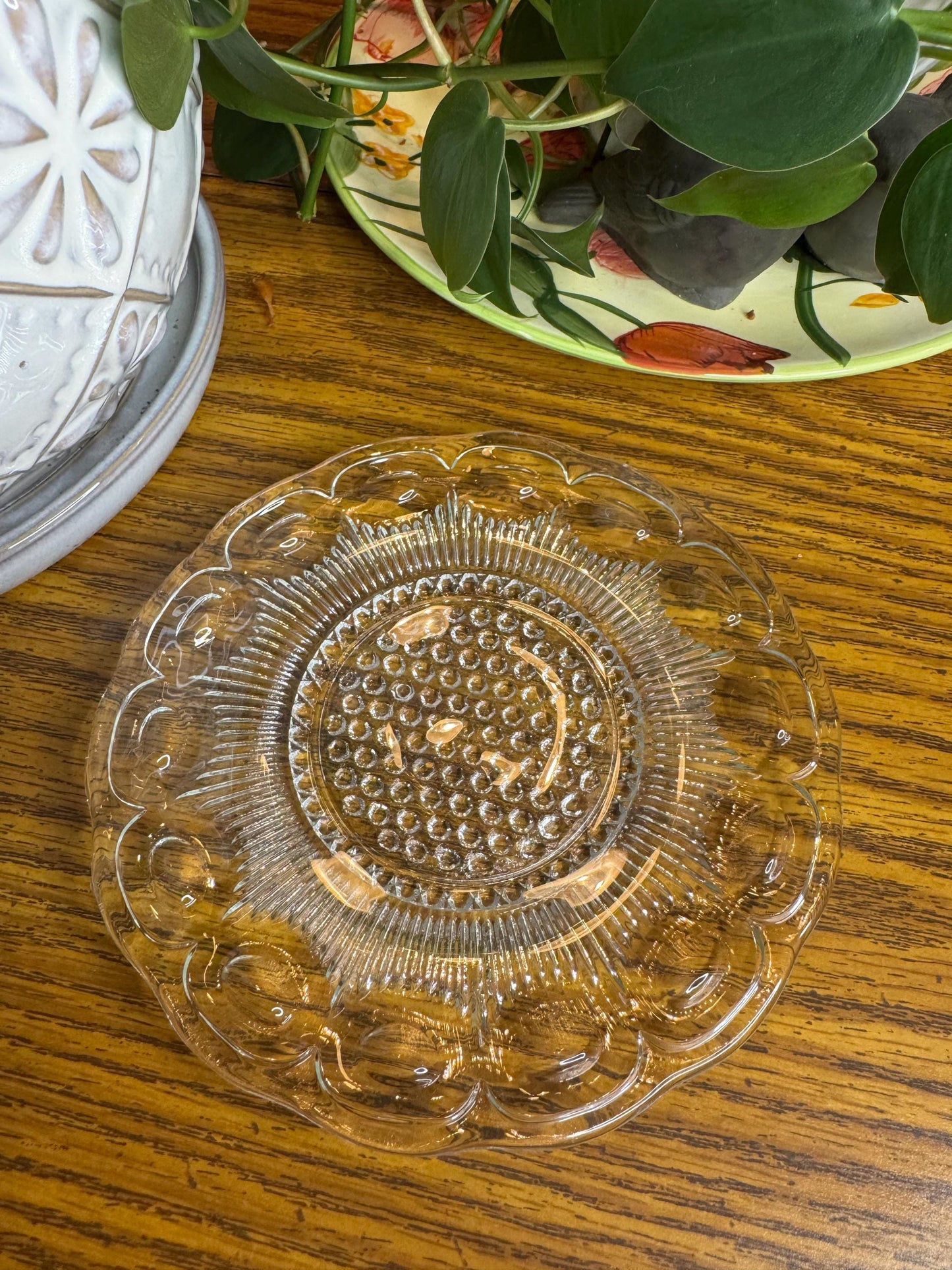 Elegant Vintage Glass Cat Bowl & Plate Set – Unique Floralesque Design for Cats Who Deserve the Best