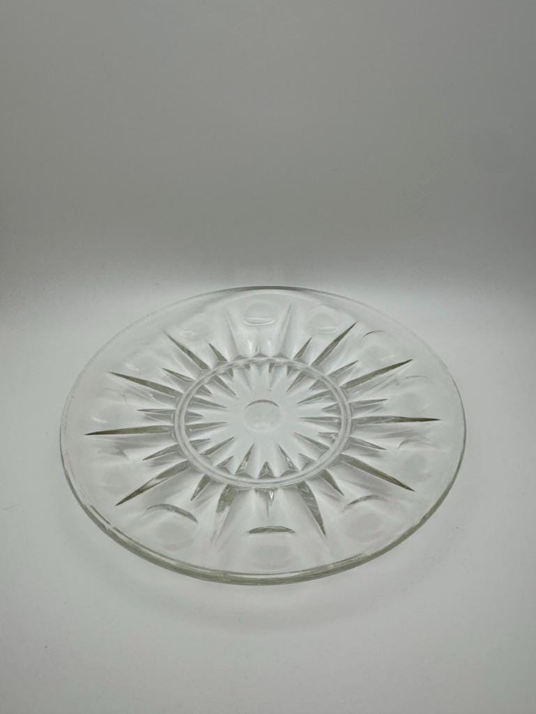 Vintage Glass Cat Plate - Lead-Tested Clear Glass Dish, Elegant Design for Food or Treats, Unique, Timeless, and Whisker-Friendly