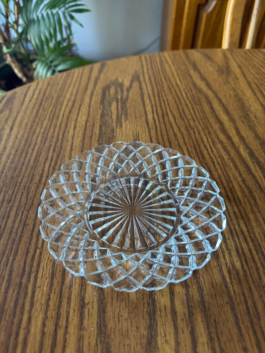 Glass Cat Plate | Lead-Tested Vintage Dish with Intricate Design | Elegant and Unique | One of a Kind Crystal Plate No Whisker Fatigue